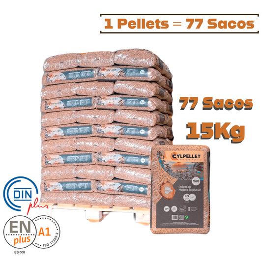 CYL PELLET – 1 Palet de 77 sacos de 15Kg Enplus A1